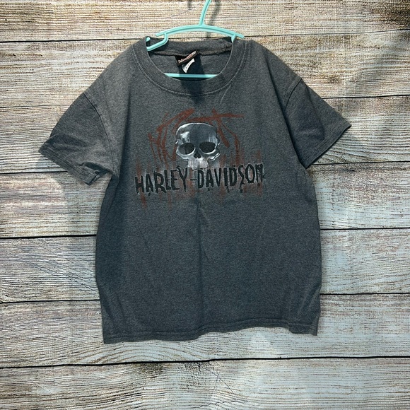 Harley-Davidson Other - Vintage Harley Davidson grey kids t-shirt size 6-8